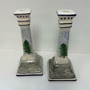 Vintage RCCL Portugal Tapered Hand Painted Candle Holders